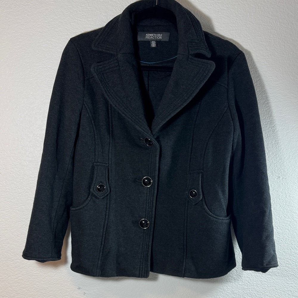 Kenneth Cole Reaction Dark Gray Pea Coat